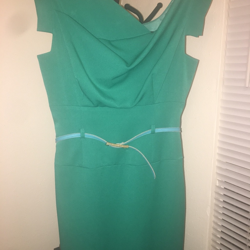 Black Halo Asymmetrical Green Dress